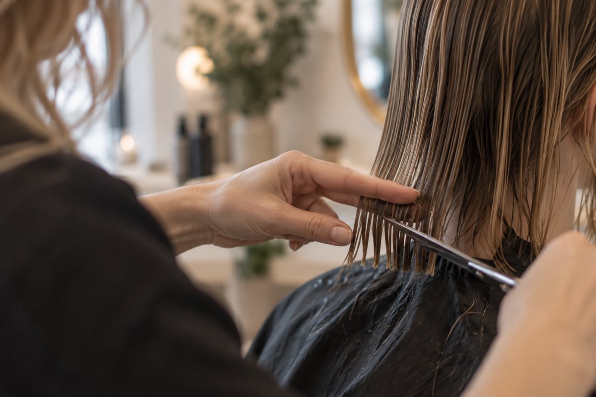 Klippning pågår i salongen